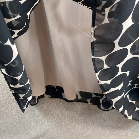 Anne Klein sleeveless maxi dress polka dots chiffon texture cinch waist S - Picture 9 of 14